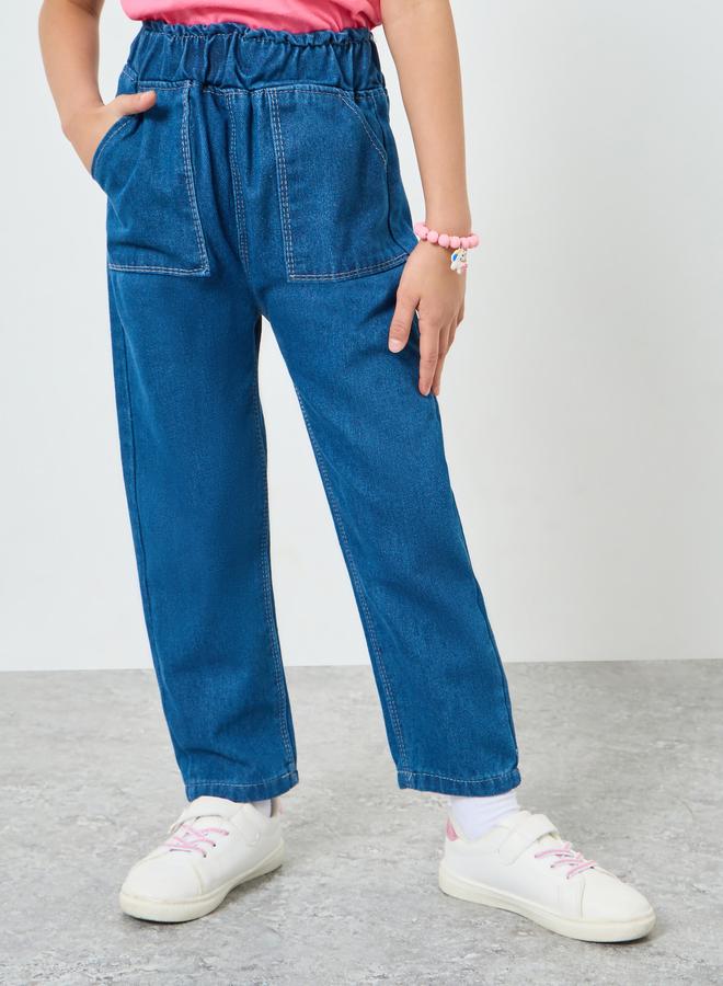 Styli Girls Regular Fit Washed Jeans with Pockets - Image 1