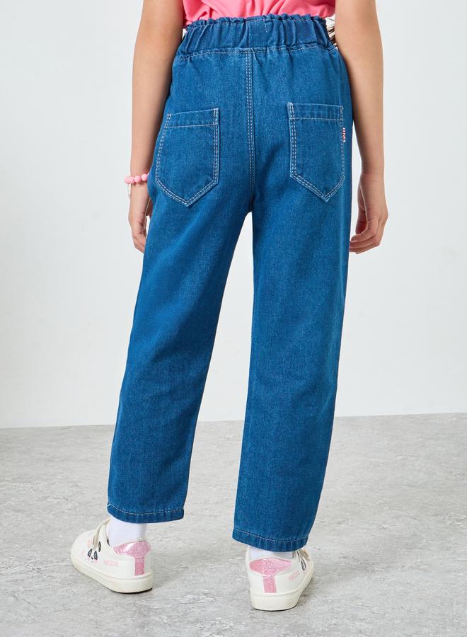 Styli Girls Regular Fit Washed Jeans with Pockets - Image 4