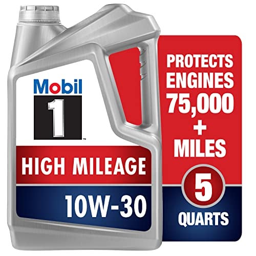 Mobil 1 High Mileage Full Synthetic Motor Oil 10W-30, 5 Quart - Image 1