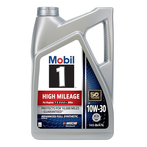Mobil 1 High Mileage Full Synthetic Motor Oil 10W-30, 5 Quart - Image 2