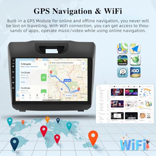 NHOPEEW [2+64G] Android Car Radio for Isuzu DMAX and Chevrolet Trailblazer Holden S10 Colorado 2015-2018 - Wireless Carplay and Android Auto - 9 Inch Touchscreen Car Stereo with WiFi/GPS + AHD Backup Camera - Image 5
