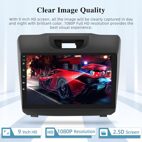 NHOPEEW [2+64G] Android Car Radio for Isuzu DMAX and Chevrolet Trailblazer Holden S10 Colorado 2015-2018 - Wireless Carplay and Android Auto - 9 Inch Touchscreen Car Stereo with WiFi/GPS + AHD Backup Camera - Image 2