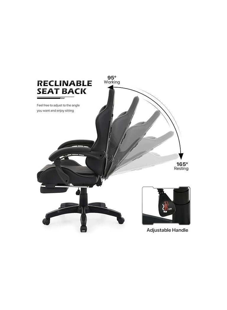 بونكا كرسي العاب قابل للتعديل مع مسند للراس لون اسود من بونكا - Image 5