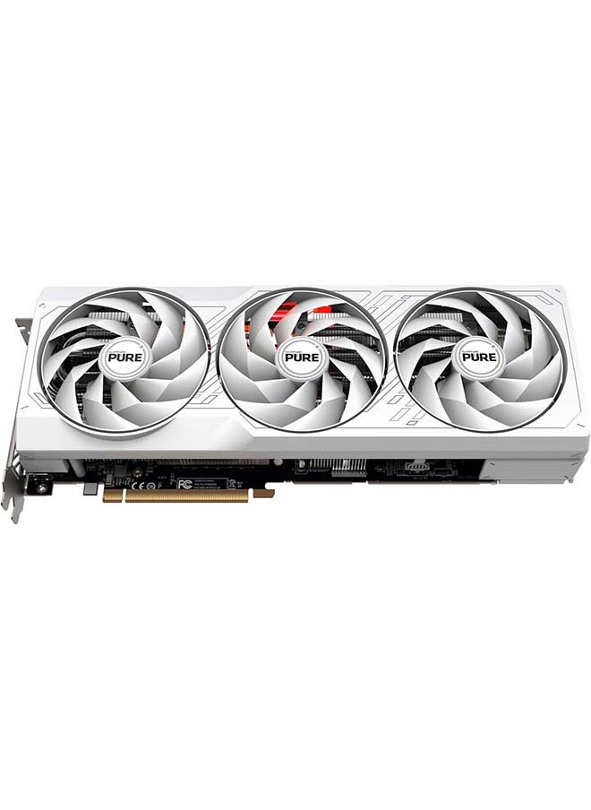 بطاقة رسومات الألعاب SAPPHIRE PURE AMD Radeon™ RX 7700 XT، ذاكرة DDR6 12 جيجا بايت 192 بت، ساعة تعزيز 2584 ميجا هرتز، ساعة ذاكرة 18 جيجابت في الثانية، AMD RDNA 3، PCI-E 4.0، 2x HDMI 2x DisplayPort، أبيض | 11335-03-20ز