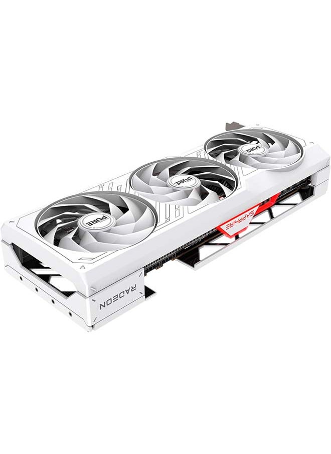 بطاقة رسومات الألعاب SAPPHIRE PURE AMD Radeon™ RX 7700 XT، ذاكرة DDR6 12 جيجا بايت 192 بت، ساعة تعزيز 2584 ميجا هرتز، ساعة ذاكرة 18 جيجابت في الثانية، AMD RDNA 3، PCI-E 4.0، 2x HDMI 2x DisplayPort، أبيض | 11335-03-20ز