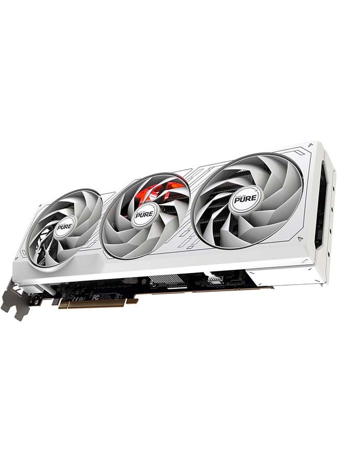 بطاقة رسومات الألعاب SAPPHIRE PURE AMD Radeon™ RX 7700 XT، ذاكرة DDR6 12 جيجا بايت 192 بت، ساعة تعزيز 2584 ميجا هرتز، ساعة ذاكرة 18 جيجابت في الثانية، AMD RDNA 3، PCI-E 4.0، 2x HDMI 2x DisplayPort، أبيض | 11335-03-20ز