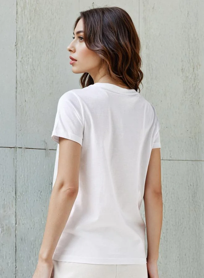 SP Characters  T-shirt Regular Fit with Cambridge University Print Cotton for Women | Best Price UAE