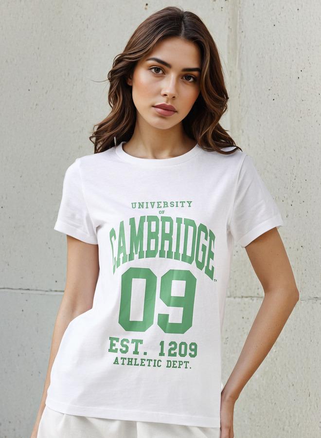 SP Characters T-shirt Regular Fit with Cambridge University Print Cotton - Image 1
