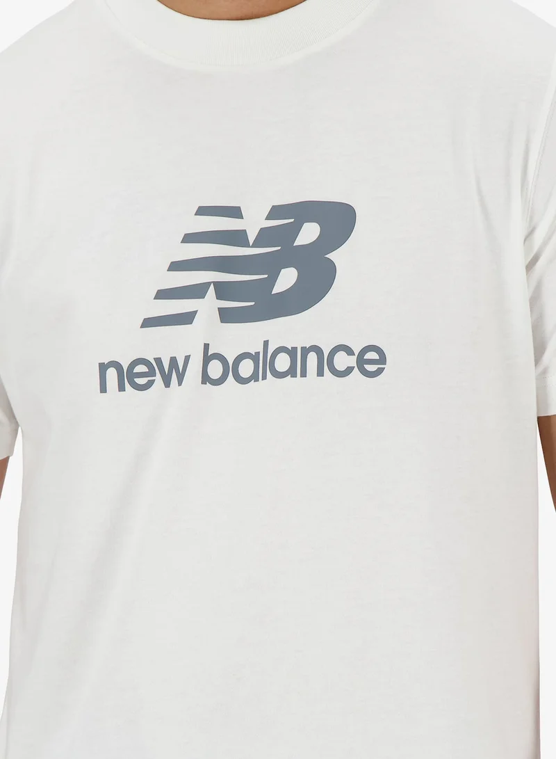 New Balance white (100) Essential Logo T-Shirt for Men | Best Price UAE