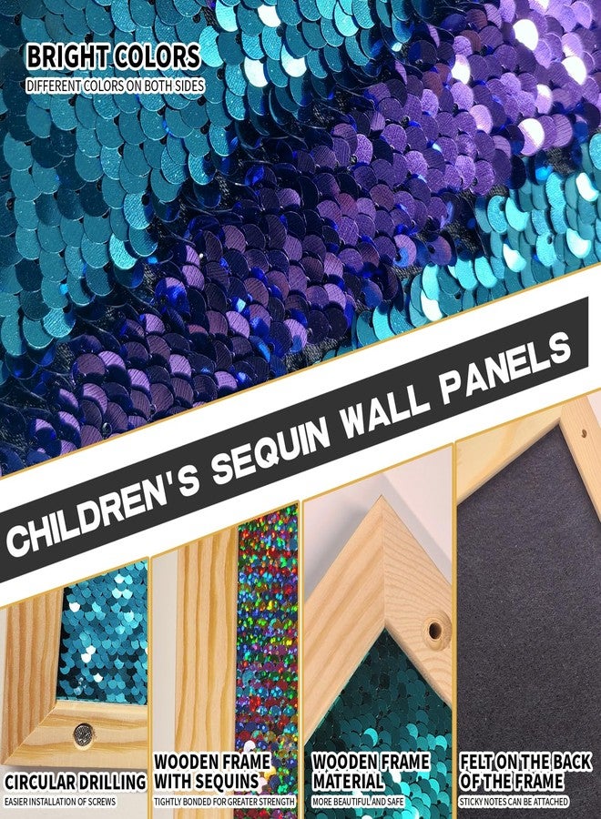 Wibeelee 3 Pcs Flip Sequin Fabric Wood Frame Wall Panel, Sensory Toy Reversible Sequin Flip Fabric Mat with Wood Frame, Interactive Sensory Board for Play & Learning, Wall Hangings Decoration, - Image 5