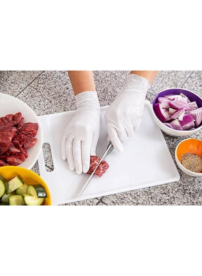 مجموعة من 100 قفاز كبير الحجم من مزيج النتريل والفينيل، خالٍ من البودرة، للاستخدام مرة واحدة، لحماية اليدين، يتميز بمرونة عالية وملمس محكم، مناسب للتنظيف، التعامل مع الطعام، الاستخدامات الطبية، صالونات التجميل، والاستخدامات الصناعية. - Image 3