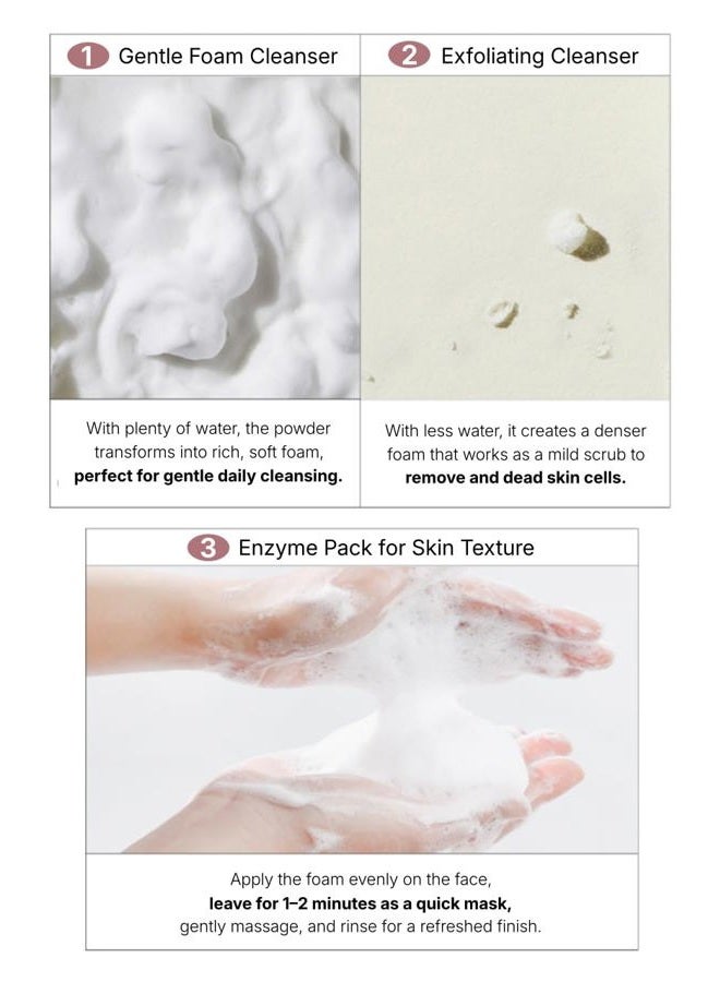 SRB مسحوق غسيل إنزيم نخالة الأرز المستقر - غسول وجه مقشر مع إنزيمات للبشرة الحساسة والمعرضة لحب الشباب - مسحوق تنظيف الأرز بالكولاجين المرطب (2.46 أونصة) - Image 5