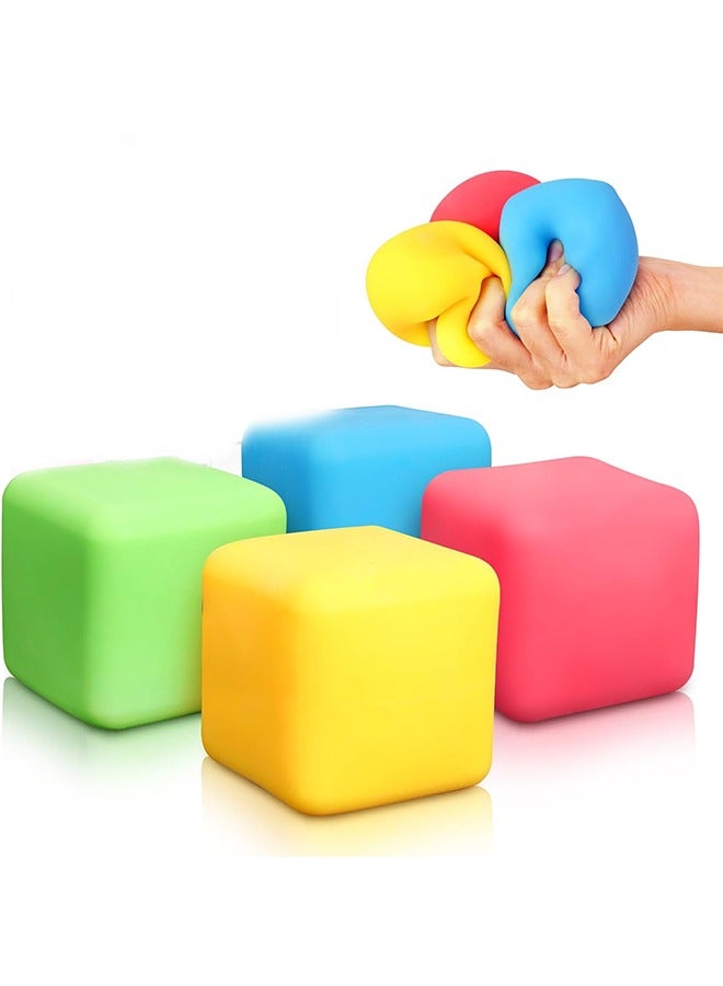 general Stress Cube Fidget Toys for Kids,4 Pack Squeeze Stress Balls Stress Relief Toys for Anxiety - Squishy Balls Sensory Fidget Toys for Kids Adults Autism in Classroom Office Party - Image 1