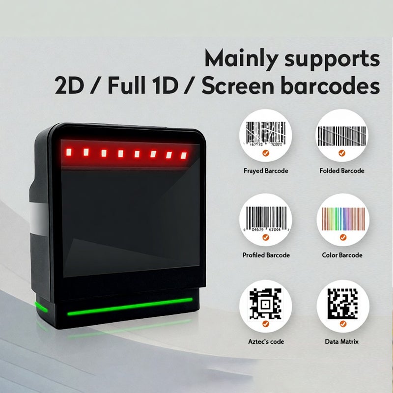 2D Barcode Scanner: Black, Hands-free Auto-sensing, Fast Decoding - Strong Compatibility, Intelligent Scanning, High Durability QR Code Scanner for Retail Cash Register & All Industries - Image 5