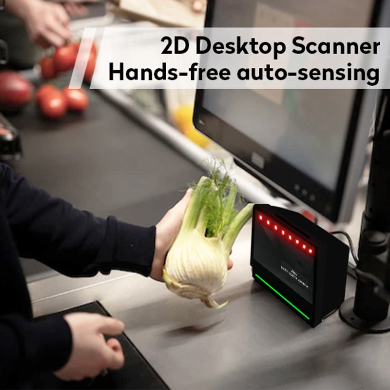 2D Barcode Scanner: Black, Hands-free Auto-sensing, Fast Decoding - Strong Compatibility, Intelligent Scanning, High Durability QR Code Scanner for Retail Cash Register & All Industries - Image 4