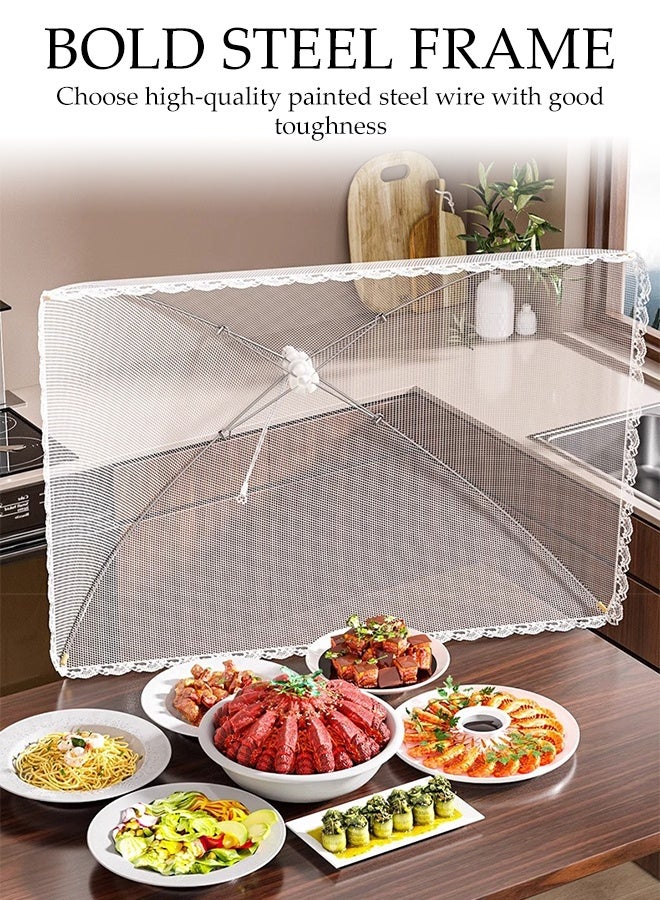 DUNISO Food Tent Covers，Foldable Mesh Food Cover，Reusable Food Net Cover,Keep Flies, Bugs, Mosquitoes Away，for Indoors，Outdoors, Parties, Picnics, BBQs,Kitchen,60*40cm - Image 4