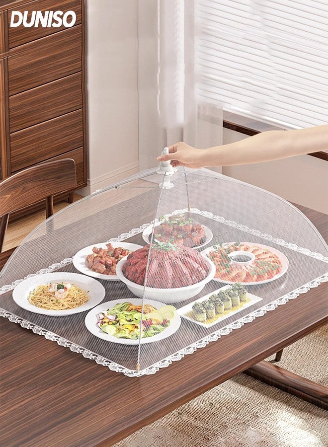 DUNISO Food Tent Covers，Foldable Mesh Food Cover，Reusable Food Net Cover,Keep Flies, Bugs, Mosquitoes Away，for Indoors，Outdoors, Parties, Picnics, BBQs,Kitchen,60*40cm - Image 1
