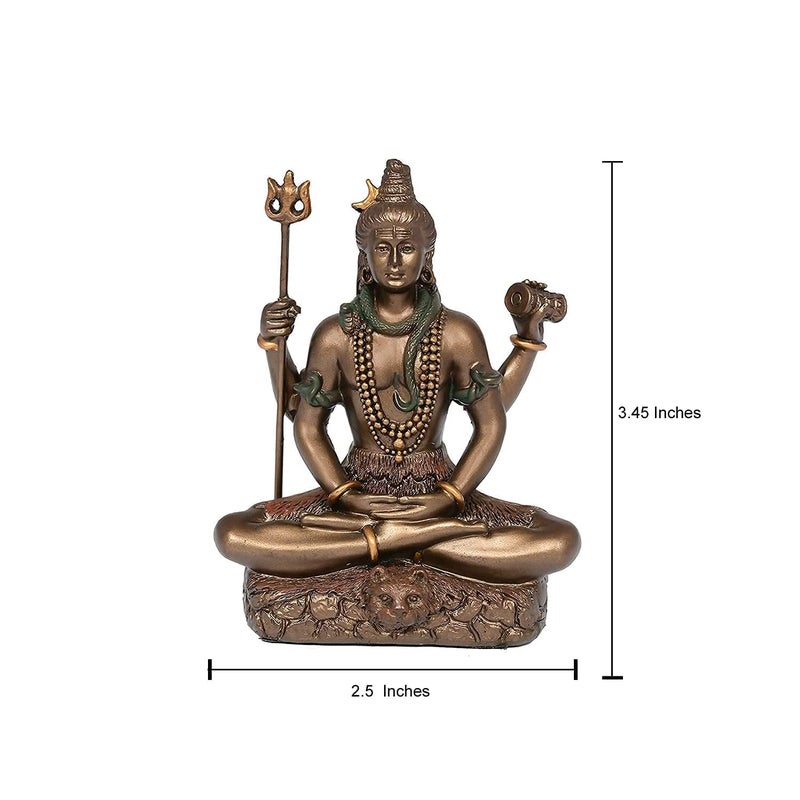 Natali Traders Shiv Ji Murti for Car Dashboard Idols Cold Brass Bronze for Home Dcor Puja RoomPadmasana Sitting MahadevBholenath Statue Divine Spiritual Gift - Image 3