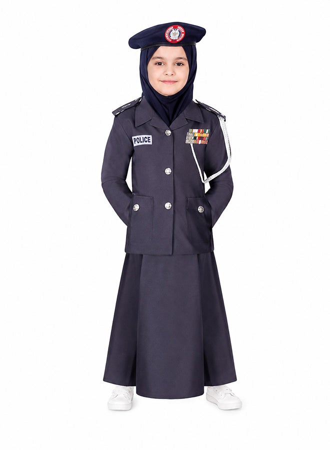 Toy Land Kids Police Officer Costume Set for Girls – Navy Blue Uniform Dress with Hat Fancy Dress Role Play Outfit for girls of age 2 to 3 years - Image 2