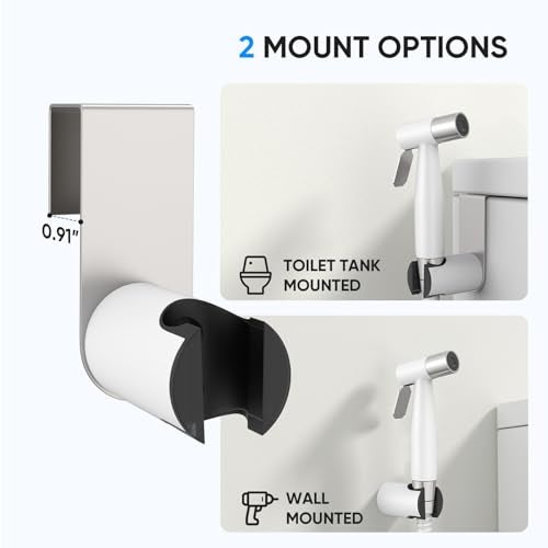 Arofa Handheld Toilet Bidet Sprayer for Toilet-Adjustable Water Pressure Control with Bidet Hose for Feminine Wash, Stainless Steel Jet Spray Cloth Diaper for Baby Wash - White/Brushed Nickel - Image 5