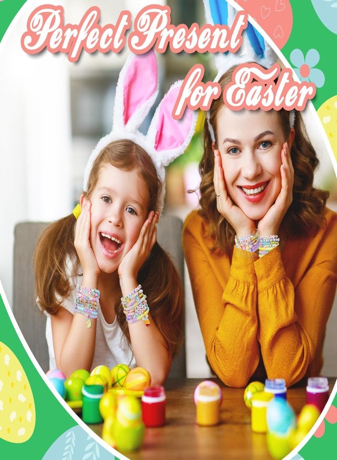 yesaior 48 Pcs Easter Bracelets Bulk for Women Easter Basket Stuffers Egg Fillers Festive Polymer Clay Beaded Bracelets Rabbit Bunny Spring Stretch Jewelry Gifts for Holiday Friend - Image 5