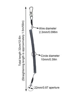 Excefore 6PCS Fishing Lanyard, Keychain Stretchy Retractable Coiled Lanyard Multifunctional For Pliers, Boating, Keys, Hiking Climbing Cycling Fishing  - Image 2