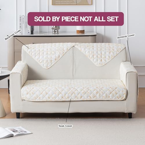 House of Quirk 'Mughal Series' Printed Quilted Sofa Cover for 1/2/3/4 Seater – Anti-Slip, Washable Couch Protector Slipcover (Two Seater, Sunny Bloom, 80x120 cm) - Image 5