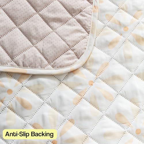 House of Quirk 'Mughal Series' Printed Quilted Sofa Cover for 1/2/3/4 Seater – Anti-Slip, Washable Couch Protector Slipcover (Two Seater, Sunny Bloom, 80x120 cm) - Image 2