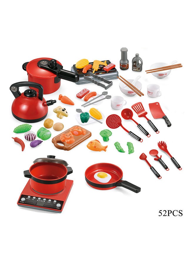52-Piece Kitchen Toy Pretend Playset 31x18x22.8cm - Image 4