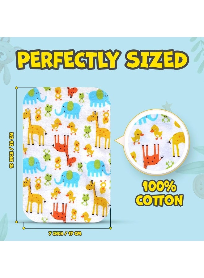Omilion Baby Washcloth – 30 Pack of Flannel Newborn Washcloths – 100% Cotton - Fun, Colorful Designs – Reusable – Washable – 7x10 Inch Infant Washcloth Set - Image 3