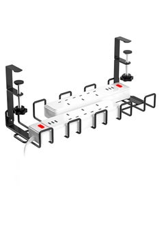 SYOSI Under Desk Cable Management Tray, Cable Management Box, Cord Organizer for Desk, 15.7" No Drill Wire Organizer Cable Management Tray, Cable Tray Organizer for Desk, Black 1 Pack  - Image 1