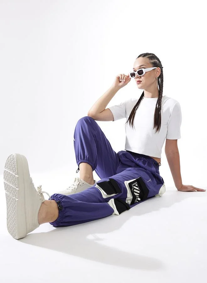 Hubberholme Women's Multicolour Terry Printed Regular Length Jogger Track Pant