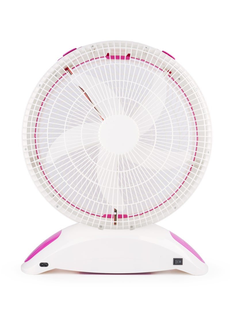 ELORA - 14 Inch AC/DC Rechargeable Fan EL-RF-6340 - 20 Hours Fan & 40 Hours LED, 56 SMD 2-Side Lights, Remote Control, Adjustable Speed, Space-Saving Design - Image 1