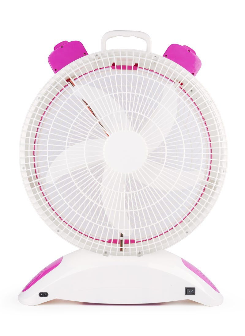ELORA - 14 Inch AC/DC Rechargeable Fan EL-RF-6340 - 20 Hours Fan & 40 Hours LED, 56 SMD 2-Side Lights, Remote Control, Adjustable Speed, Space-Saving Design - Image 1