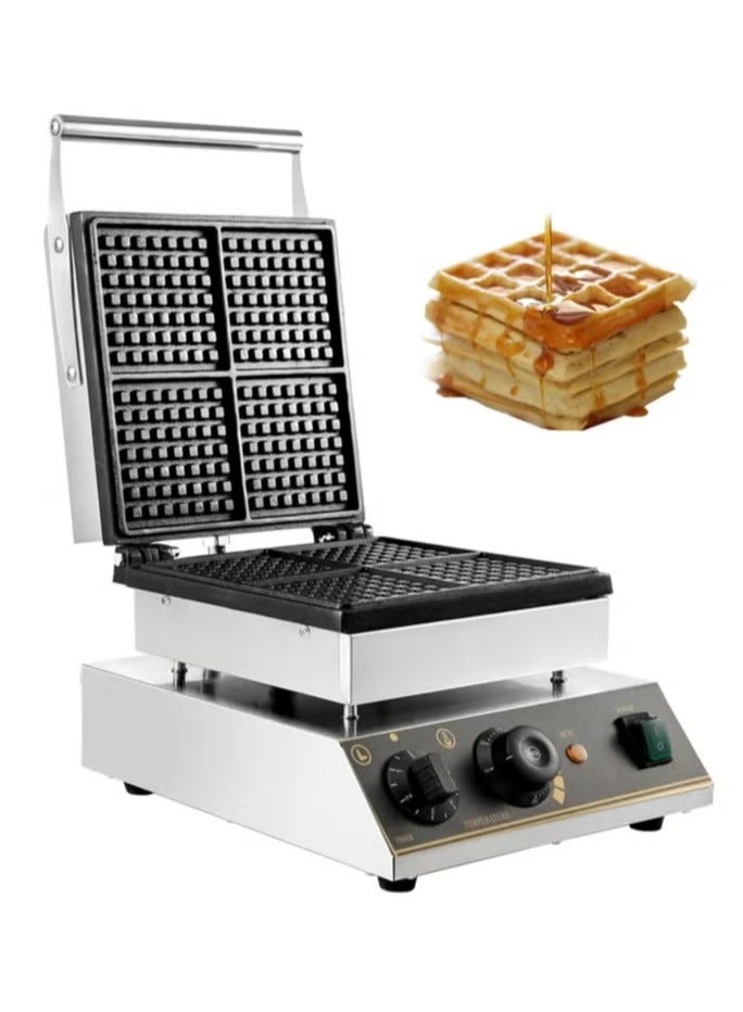 1800W Stainless Steel 4 Pieces Waffle Maker Square Waffle Machine  - Image 1