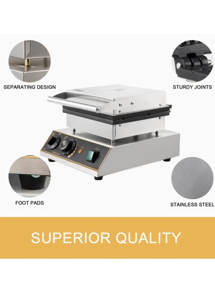 1800W Stainless Steel 4 Pieces Waffle Maker Square Waffle Machine  - Image 3