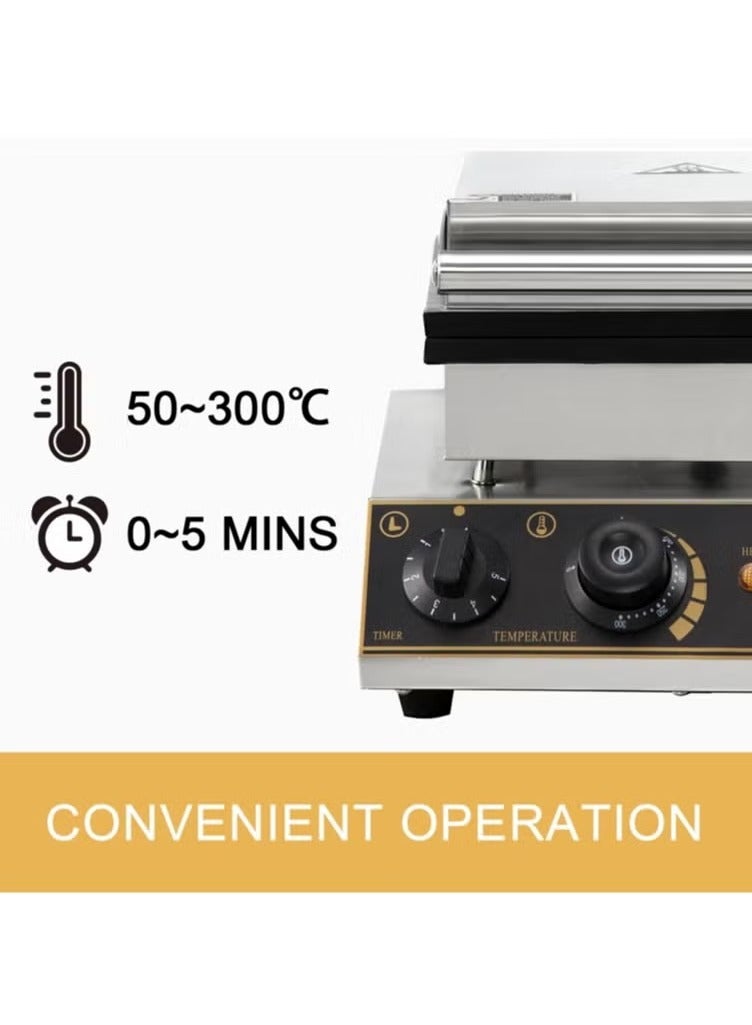 1800W Stainless Steel 4 Pieces Waffle Maker Square Waffle Machine  - Image 5