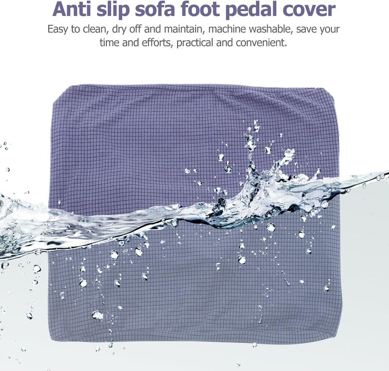 Square Footrest Stool Cover Small Size, Non-Slip Thickened Fabric Cube Stool Seat Protector, Universal Elastic Decorative Footrest Slipcover for Living Room Furniture - Image 3