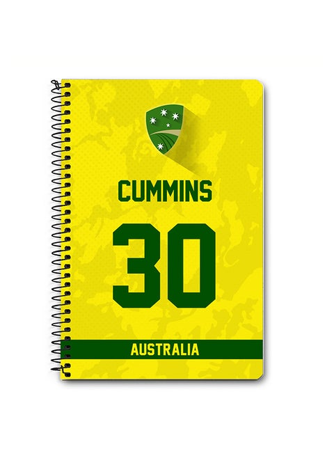 Designer A5 Spiral Notebook Memo Notepad Journal Player - Pat Cummins, Jersey Number -30 (With Logo)