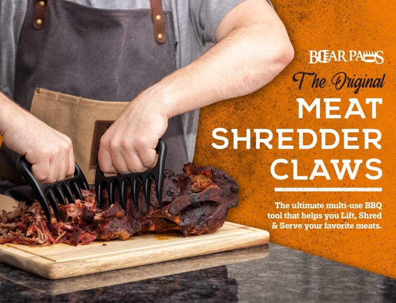 Bear Paws مخالب الدب - المخالب الأصلية لتفتيت اللحم لحم الخنزير المسحوب، مصنوعة في الولايات المتحدة الأمريكية - سهلة الرفع، التفتيت، السحب والتقديم لحم الخنزير، الدجاج، اللحم البقري، وديك الرومي - هدية للأب في عيد الميلاد! (برتقالي) - Image 2