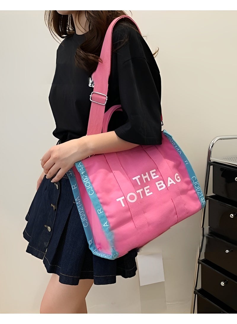 REOCLE Women's Tote Bag with Letter Print Small Satchel Bag Fashion Crossbody Purse Mini Stylish Handbag for Travel & Work & Everyday - Image 3