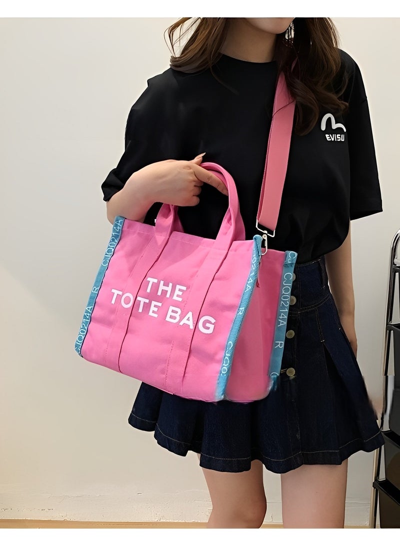 REOCLE Women's Tote Bag with Letter Print Small Satchel Bag Fashion Crossbody Purse Mini Stylish Handbag for Travel & Work & Everyday - Image 5