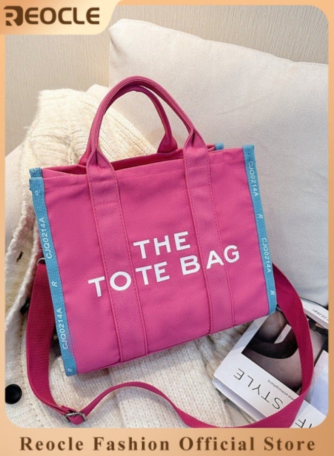 REOCLE Women's Tote Bag with Letter Print Small Satchel Bag Fashion Crossbody Purse Mini Stylish Handbag for Travel & Work & Everyday - Image 1