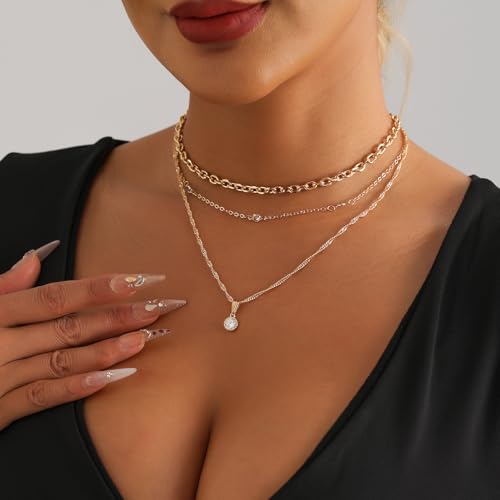 GIGB PBDK Chunky Gold Choker Necklace for Women,Trendy Silver Statement Necklace Long Snake Chain Drop Necklace,Charm Prom Body Jewelry Accessories Gifts (Gold4) - Image 4