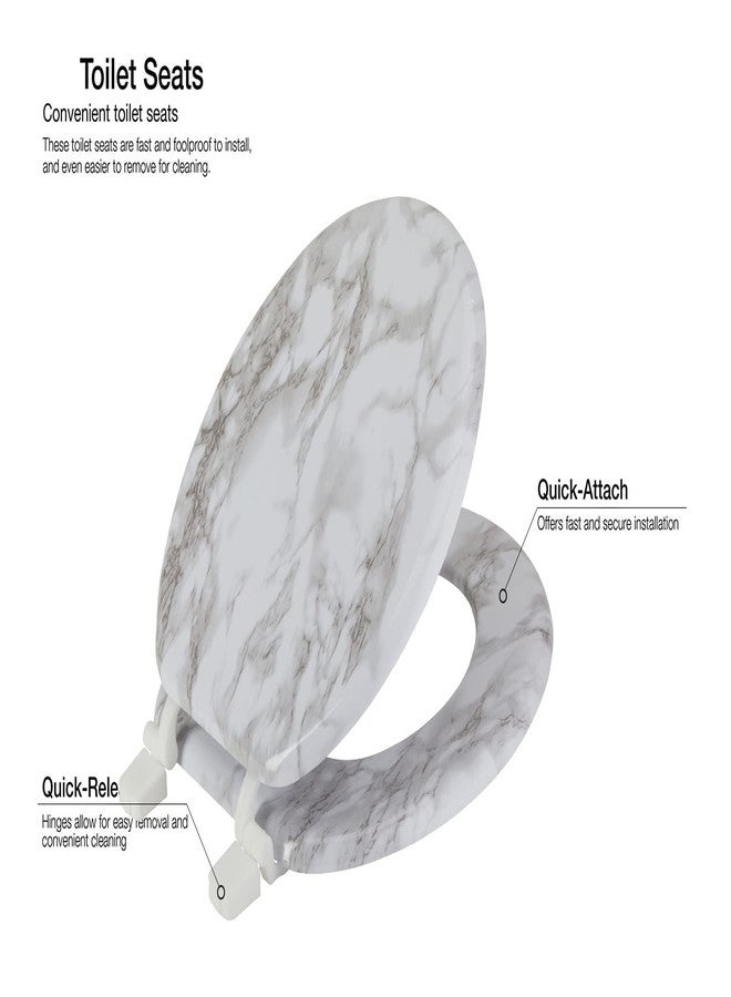 J&V TEXTILES Round Toilet Seat W/ Easy Clean & Change Hinge (Gray) - Image 3