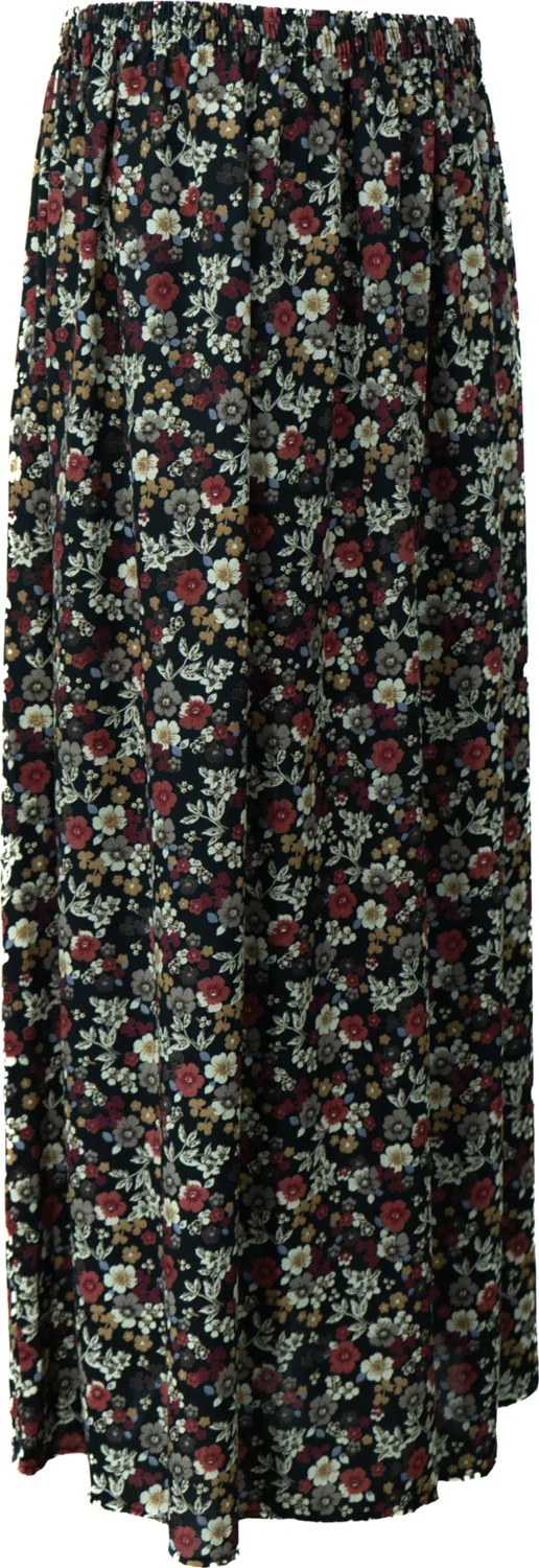 Oppland Women's Mother Skirt Woven Viscose Fabric Daisy Flower Patterned Comfortable Cut Full Pattern