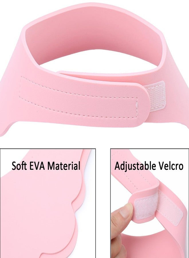 HOOYEE Baby Shower Cap Shield, Soft Adjustable Kids Bath Visor Hat Shampoo Washing Hair Protection Cartoon for Toddler children (Pink Dragon) - Image 3
