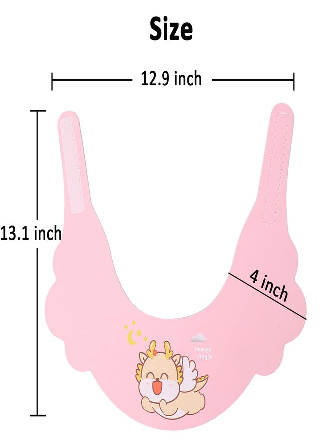 HOOYEE Baby Shower Cap Shield, Soft Adjustable Kids Bath Visor Hat Shampoo Washing Hair Protection Cartoon for Toddler children (Pink Dragon) - Image 4