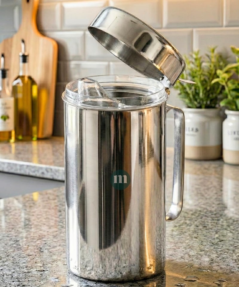 MARU Stainless Steel Oil dispensers for kitchen 1 litre - Durable Kitchen Oil Containers/Can with Handle, Ideal for Cooking Perfect Oil Dispenser for Kitchen Use (1000ML) - Image 1