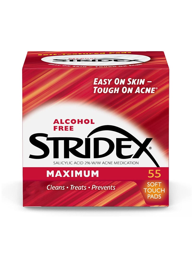 Stridex 55 -  Stridex Salicylic Acid 2% Acne  Soft Touch Pads - Image 1